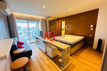 Studio com 1 dormitório para alugar, 49 m² por R$ 4.900,02/mês - Ponta da Praia - Santos/SP