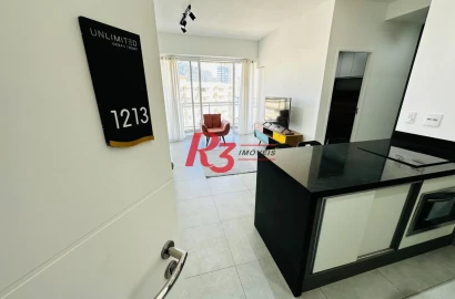 Apartamento com 1 dormitório para alugar, 60 m² por R$ 5.500,00/mês - Pompéia - Santos/SP