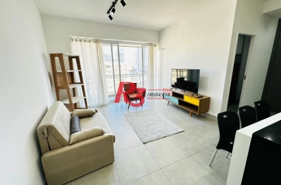 Apartamento com 1 dormitório para alugar, 60 m² por R$ 5.000,00/mês - Pompéia - Santos/SP