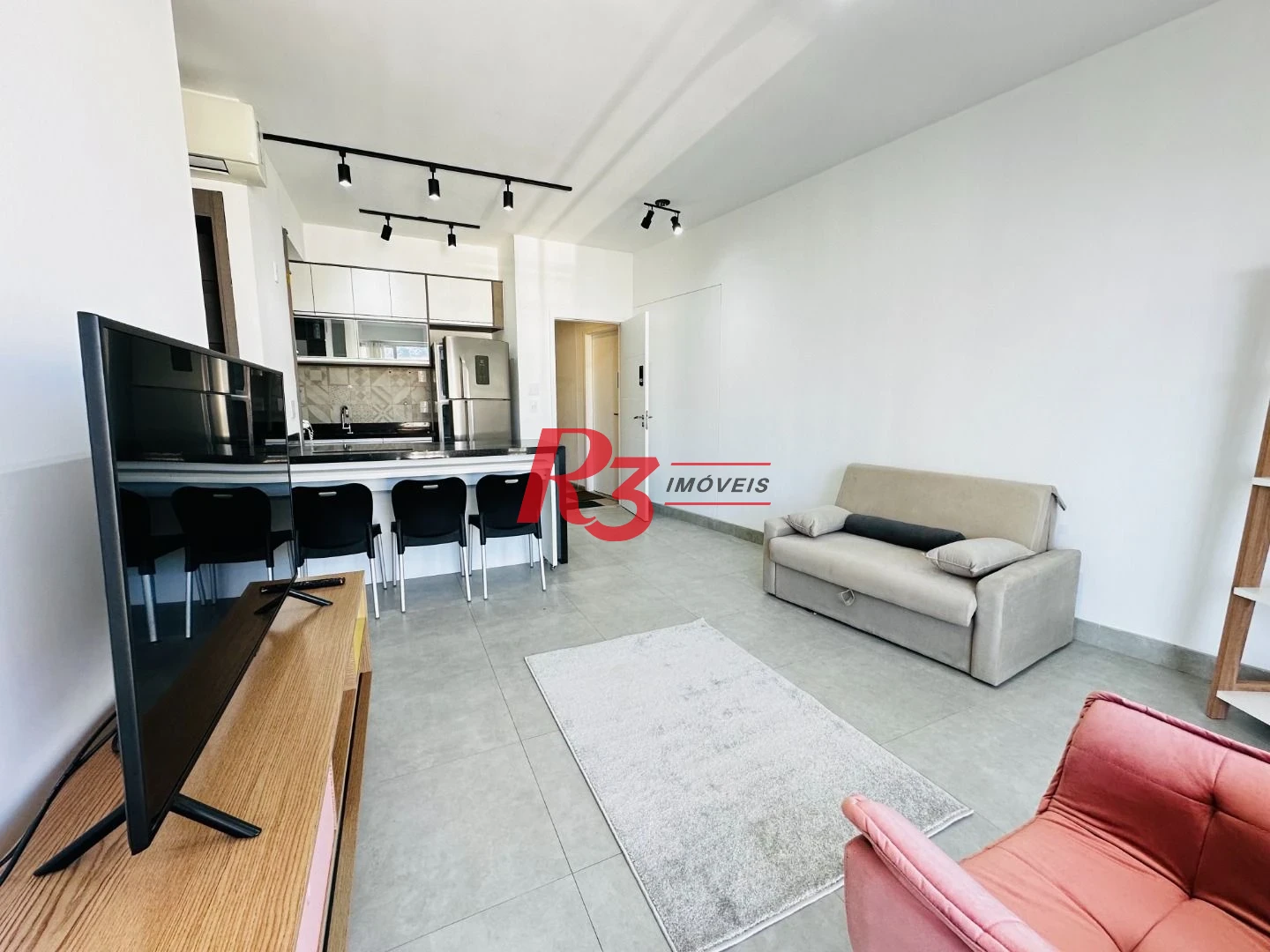 Apartamento com 1 dormitório para alugar, 60 m² por R$ 5.500,00/mês - Pompéia - Santos/SP
