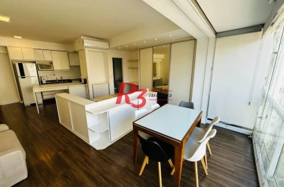 Apartamento com 1 dormitório para alugar, 50 m² por R$ 5.000,00/mês - Pompéia - Santos/SP
