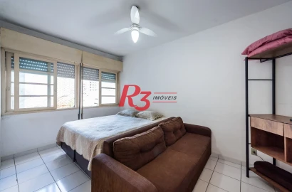 Kitnet mobiliado para alugar, 31 m² por R$ 2.400/mês - Embaré - Santos/SP