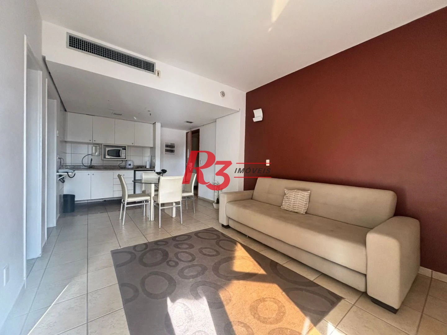 Flat frente Mar com 2 dormitórios à venda, 56 m² por R$ 585.000 - Boqueirão - Santos/SP