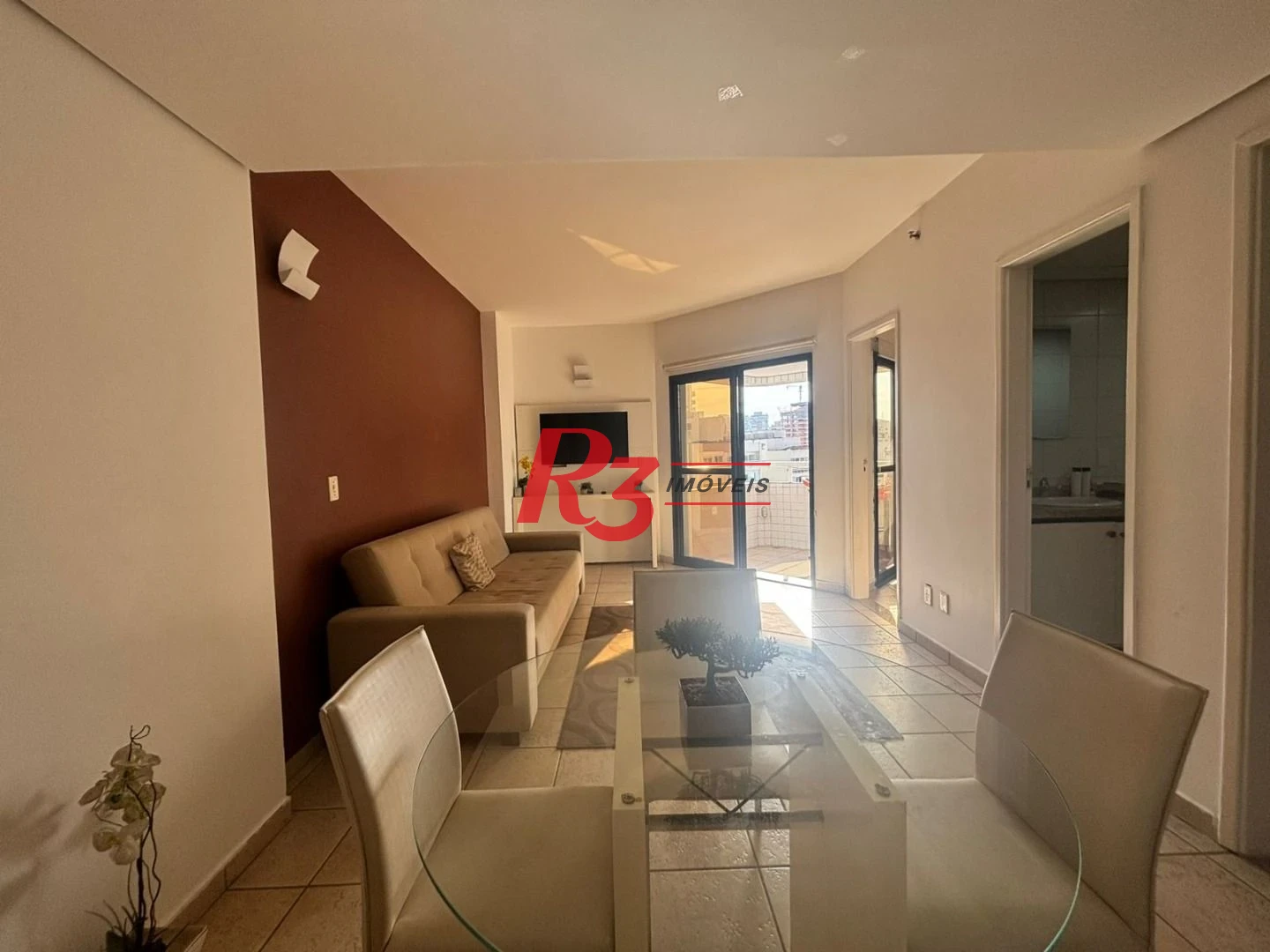 Flat frente Mar com 2 dormitórios à venda, 56 m² por R$ 585.000 - Boqueirão - Santos/SP