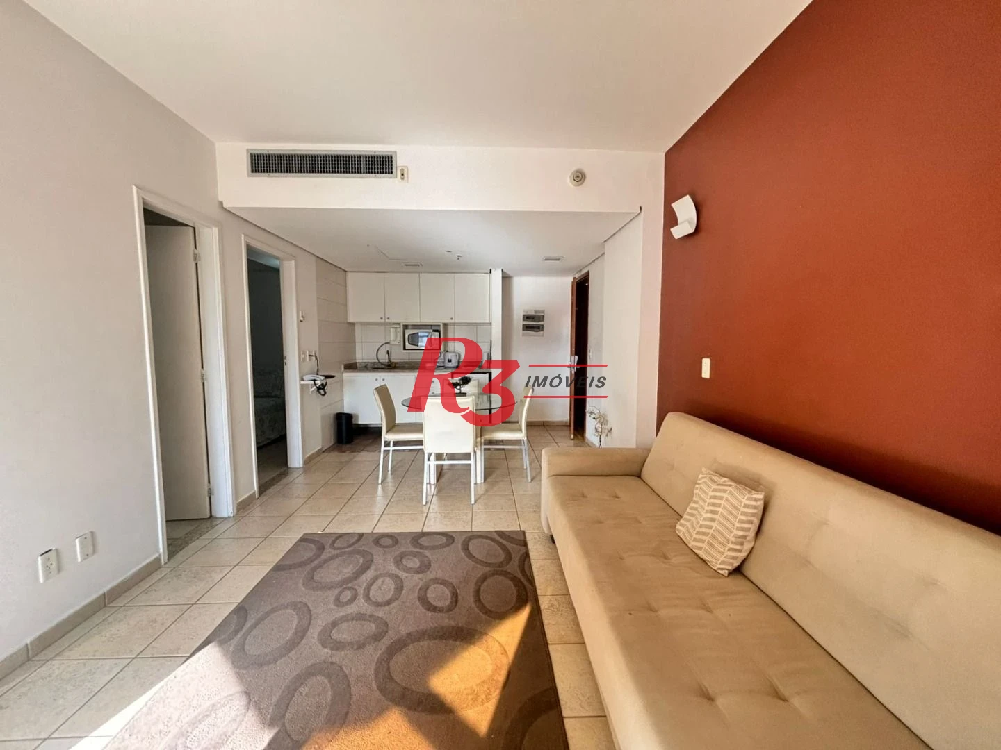 Flat frente Mar com 2 dormitórios à venda, 56 m² por R$ 585.000 - Boqueirão - Santos/SP