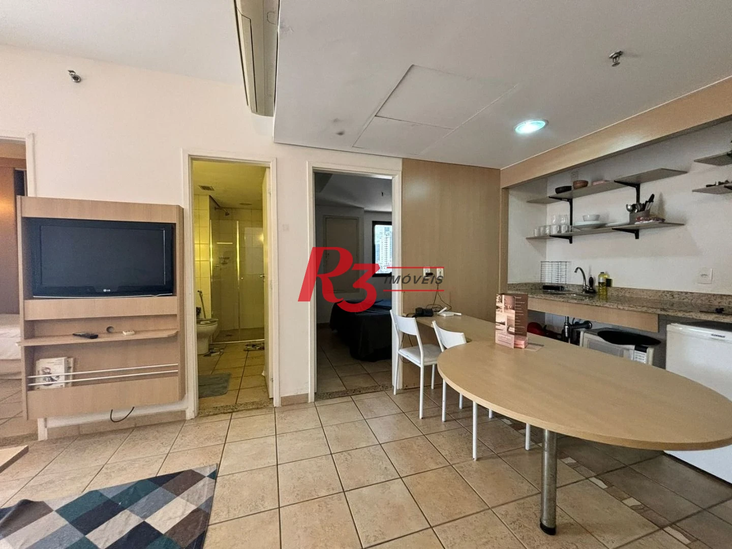 Flat frente Mar com 2 dormitórios à venda, 56 m² por R$ 585.000 - Boqueirão - Santos/SP