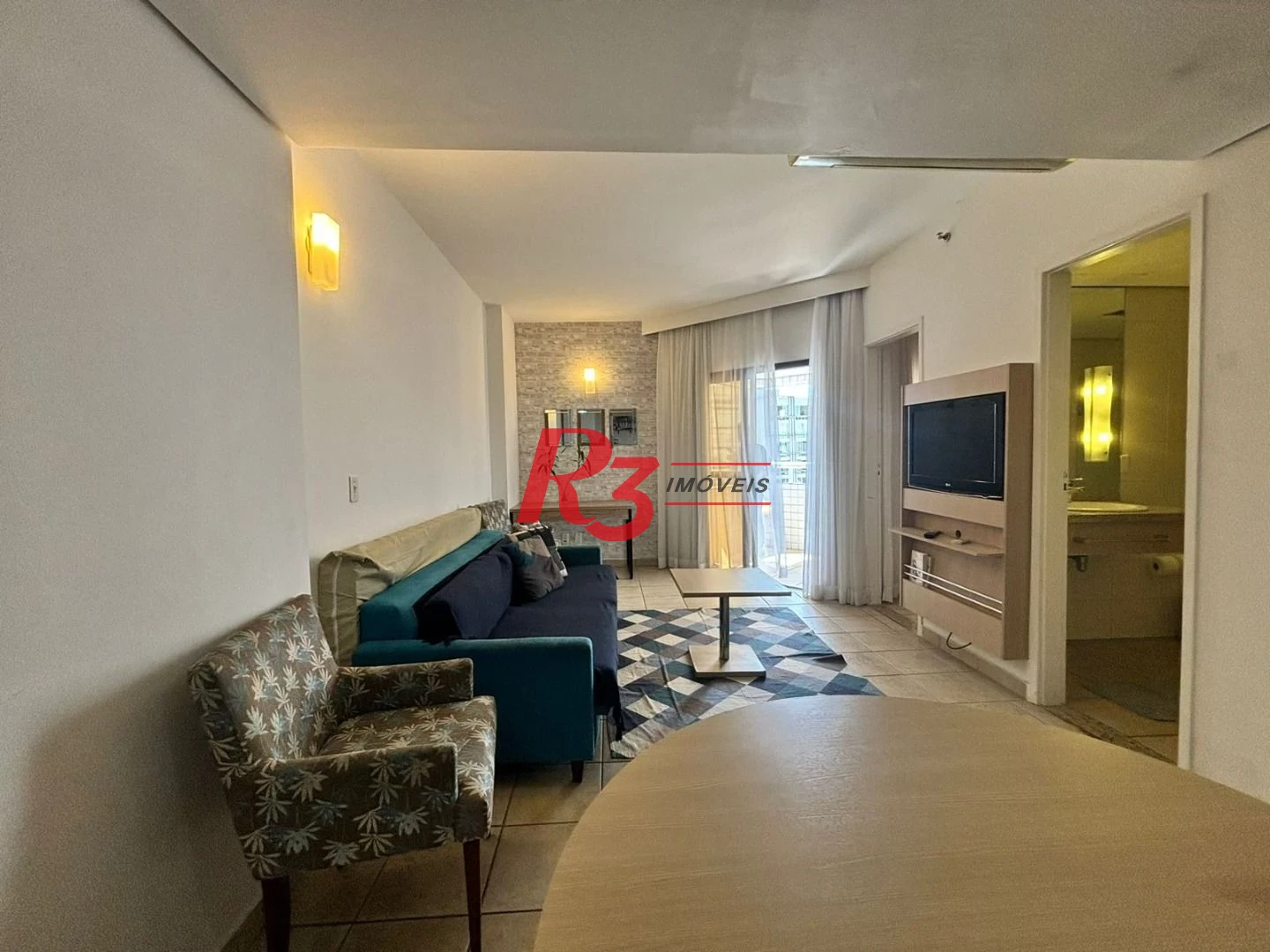 Flat frente Mar com 2 dormitórios à venda, 56 m² por R$ 585.000 - Boqueirão - Santos/SP