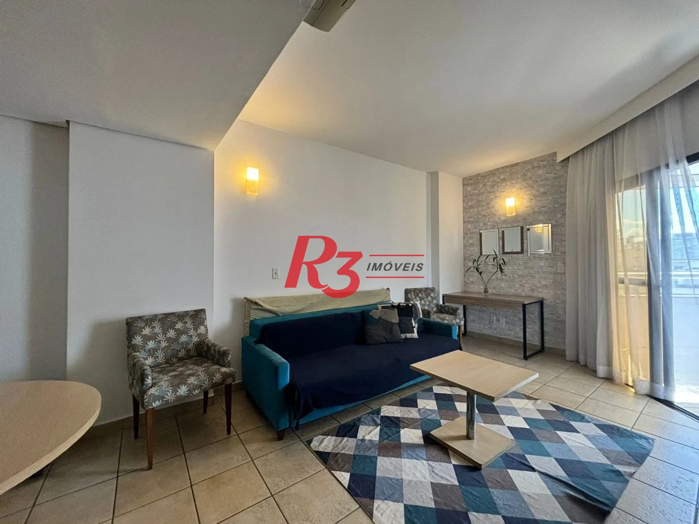 Flat frente Mar com 2 dormitórios à venda, 56 m² por R$ 585.000 - Boqueirão - Santos/SP