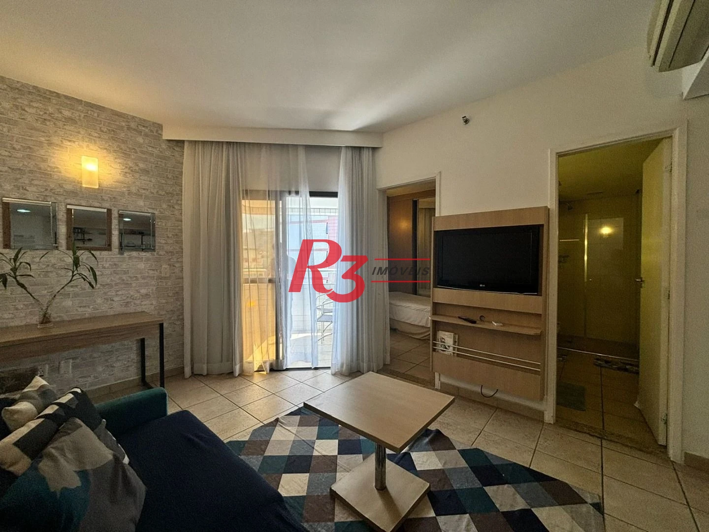 Flat frente Mar com 2 dormitórios à venda, 56 m² por R$ 585.000 - Boqueirão - Santos/SP