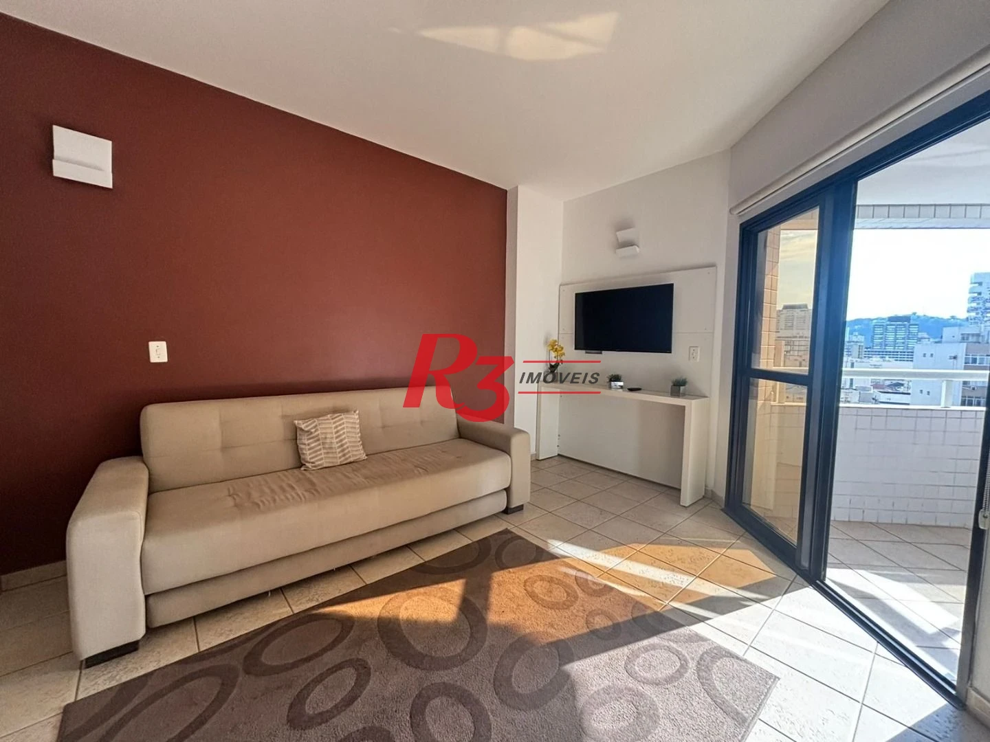 Flat frente Mar com 2 dormitórios à venda, 56 m² por R$ 585.000 - Boqueirão - Santos/SP