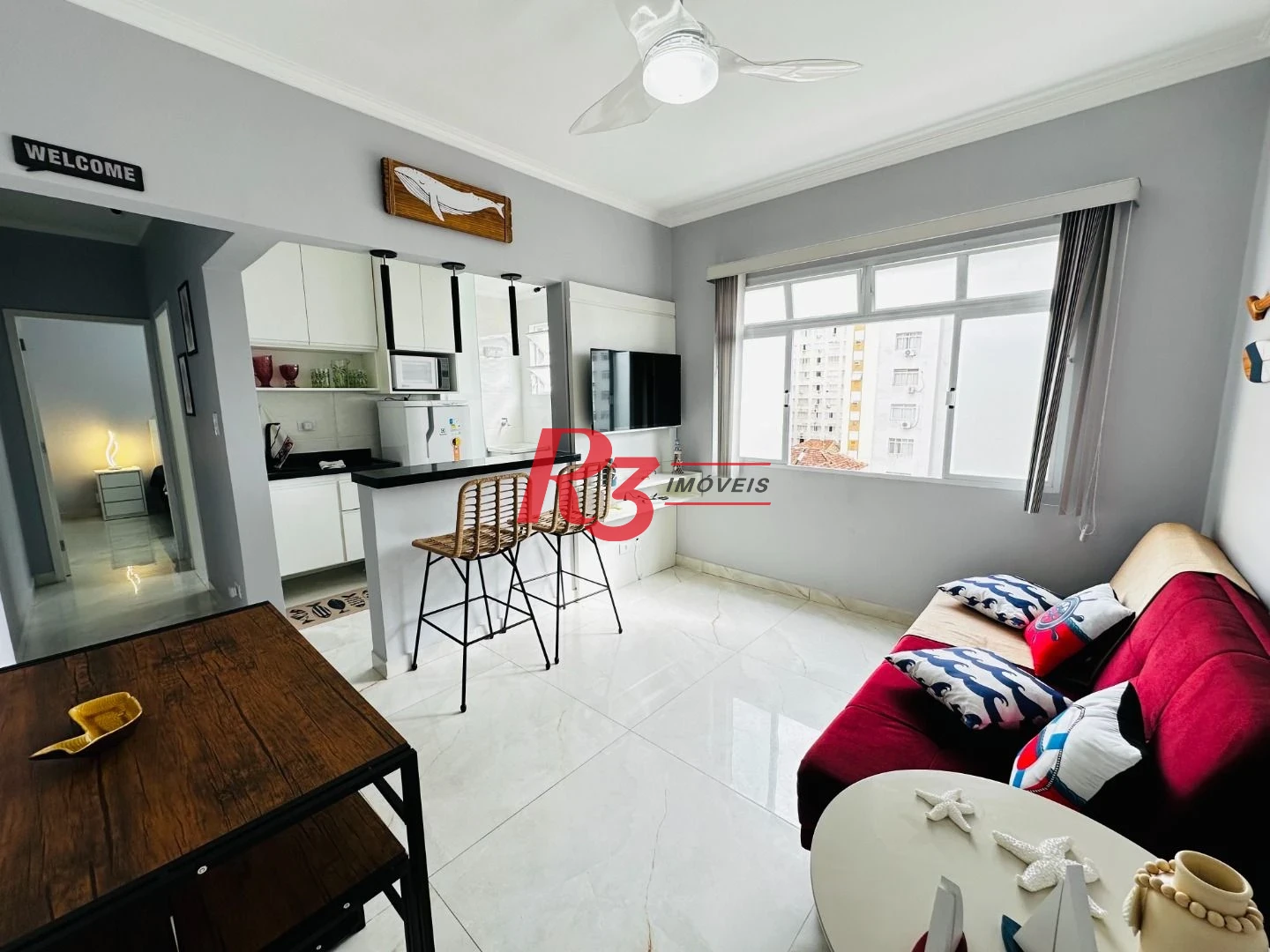Apartamento com 1 dormitório à venda, 60 m² por R$ 460.000,00 - Gonzaga - Santos/SP