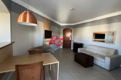 Flat com 1 dormitório para alugar, 48 m² por R$ 4.200,01/mês - Gonzaga - Santos/SP