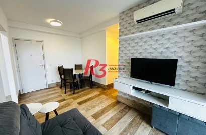 Apartamento com 1 dormitório para alugar, 50 m² por R$ 4.100,01/mês - Macuco - Santos/SP
