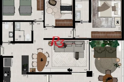 Apartamento à venda, 102 m² por R$ 1.350.000,00 - Aparecida - Santos/SP