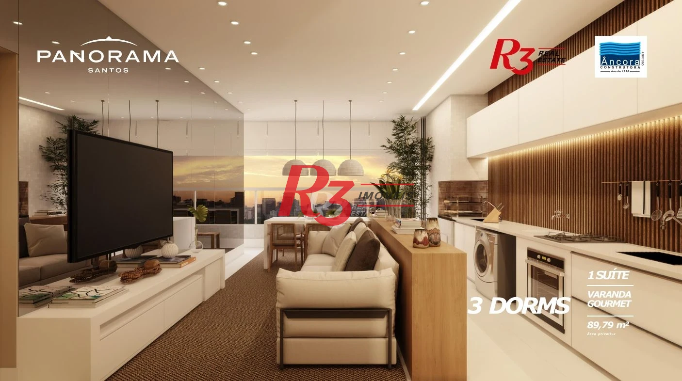 Apartamento à venda, 72 m² por R$ 980.000,00 - Encruzilhada - Santos/SP