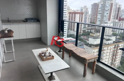 Apartamento com 1 dormitório para alugar, 54 m² por R$ 6.200,00/mês - Boqueirão - Santos/SP