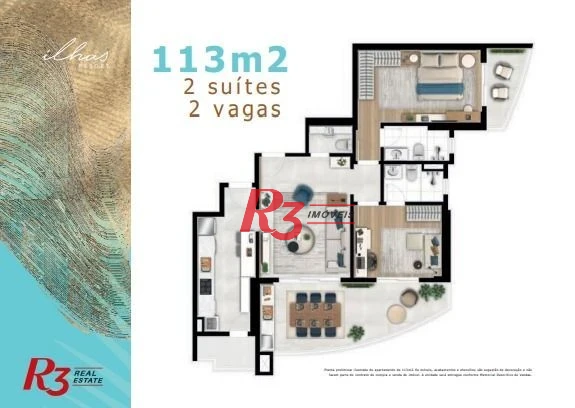 Apartamento à venda, 113 m² por R$ 1.820.000,00 - Ponta da Praia - Santos/SP