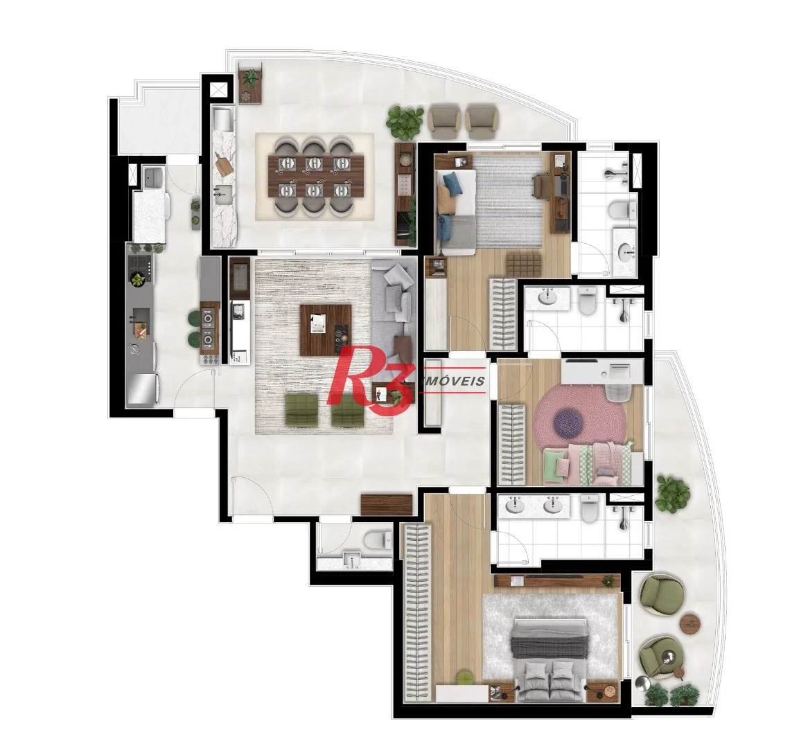 Apartamento à venda, 163 m² por R$ 2.900.000,00 - Ponta da Praia - Santos/SP