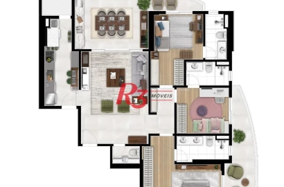 Apartamento com 3 dormitórios à venda, 163 m² por R$ 3.500.000,00 - Ponta da Praia - Santos/SP