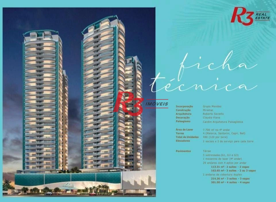 Apartamento à venda, 163 m² por R$ 2.900.000,00 - Ponta da Praia - Santos/SP