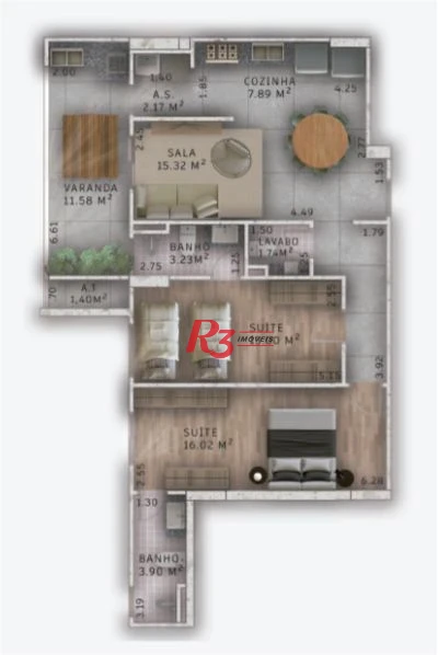 Apartamento com 2 dormitórios à venda, 92 m² por R$ 900.000,00 - Canto do Forte - Praia Grande/SP