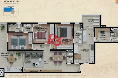 Apartamento à venda, 132 m² por R$ 1.850.000,00 - Pompéia - Santos/SP