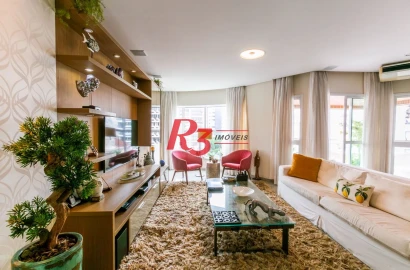 Apartamento para alugar, 204 m² por R$ 23.000,01/mês - Gonzaga - Santos/SP