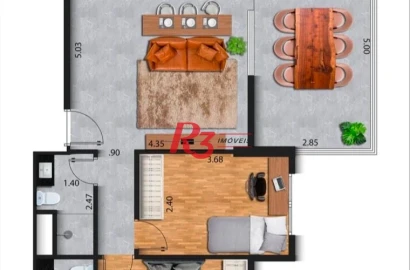 Apartamento com 2 dormitórios à venda, 70 m² por R$ 805.000,00 - José Menino - Santos/SP