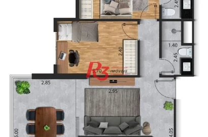 Apartamento com 2 dormitórios à venda, 70 m² por R$ 722.010,00 - José Menino - Santos/SP