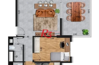 Apartamento com 2 dormitórios à venda, 70 m² por R$ 985.000,00 - José Menino - Santos/SP