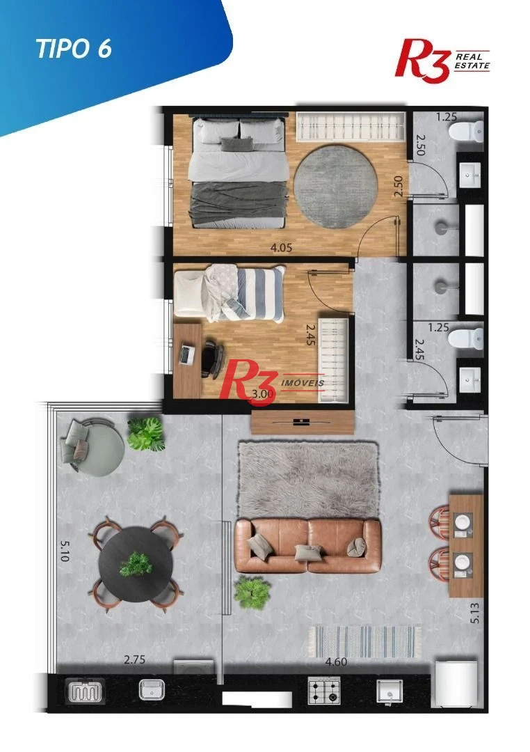 Apartamento com 2 dormitórios à venda, 69 m² por R$ 780.225,00 - José Menino - Santos/SP