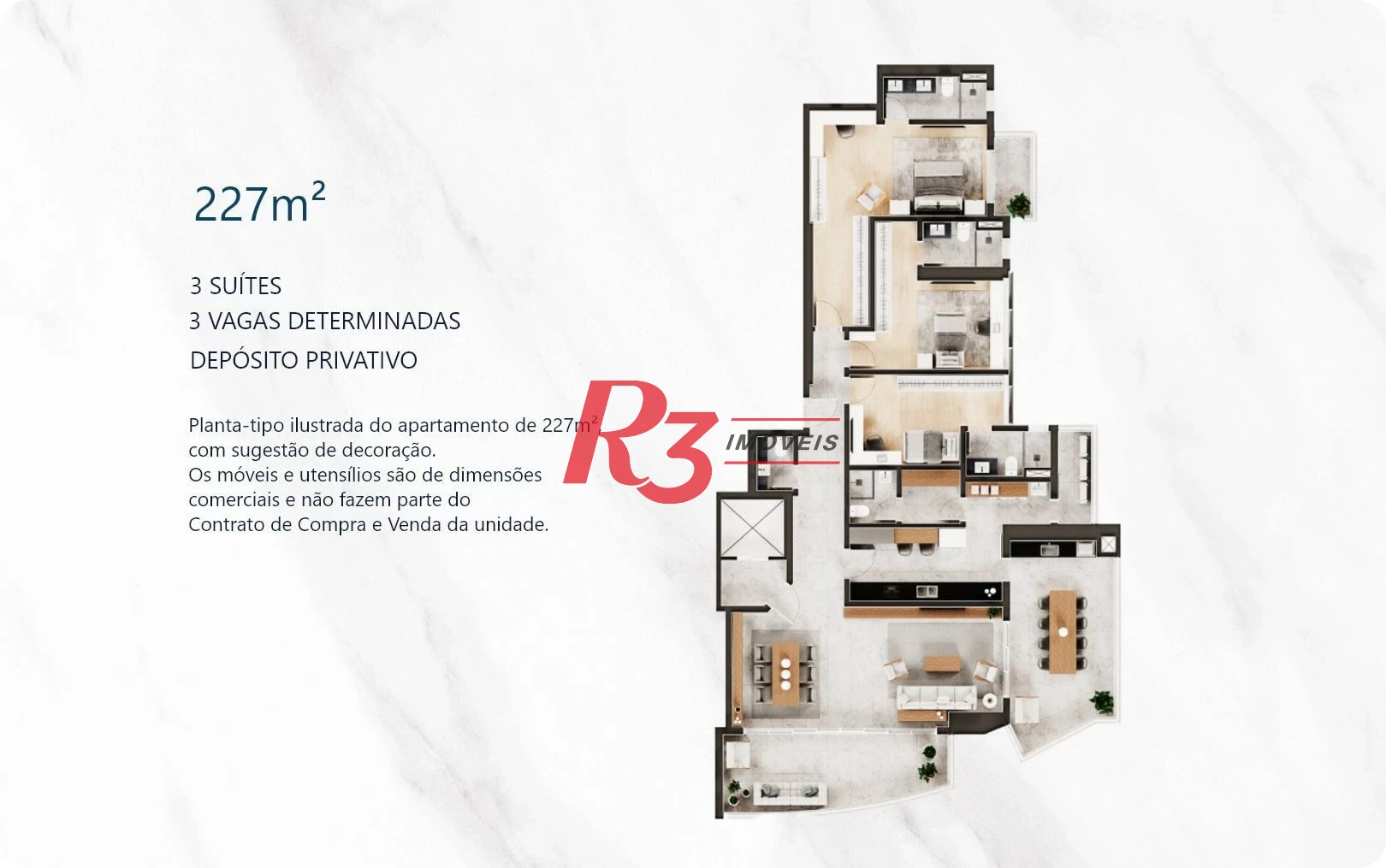 Apartamento com 3 suítes frente mar à venda, 227 m² por R$ 4.970.000 - Ponta da Praia - Santos/SP