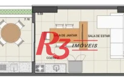 Apartamento Garden com 1 dormitório à venda, 73 m² por R$ 820.000,00 - Ponta da Praia - Santos/SP