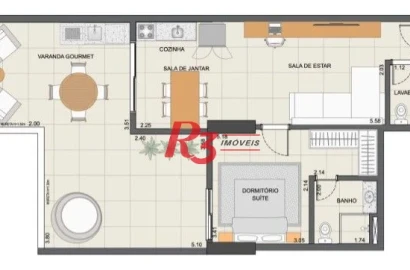 Apartamento Garden com 1 dormitório à venda, 89 m² por R$ 850.000,00 - Ponta da Praia - Santos/SP