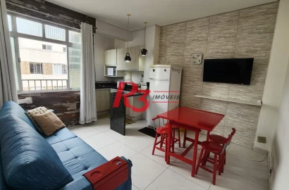 Apartamento com 1 dormitório, 42 m² - venda por R$ 480.000,00 ou aluguel por R$ 3.750,00/mês - Ponta da Praia - Santos/SP