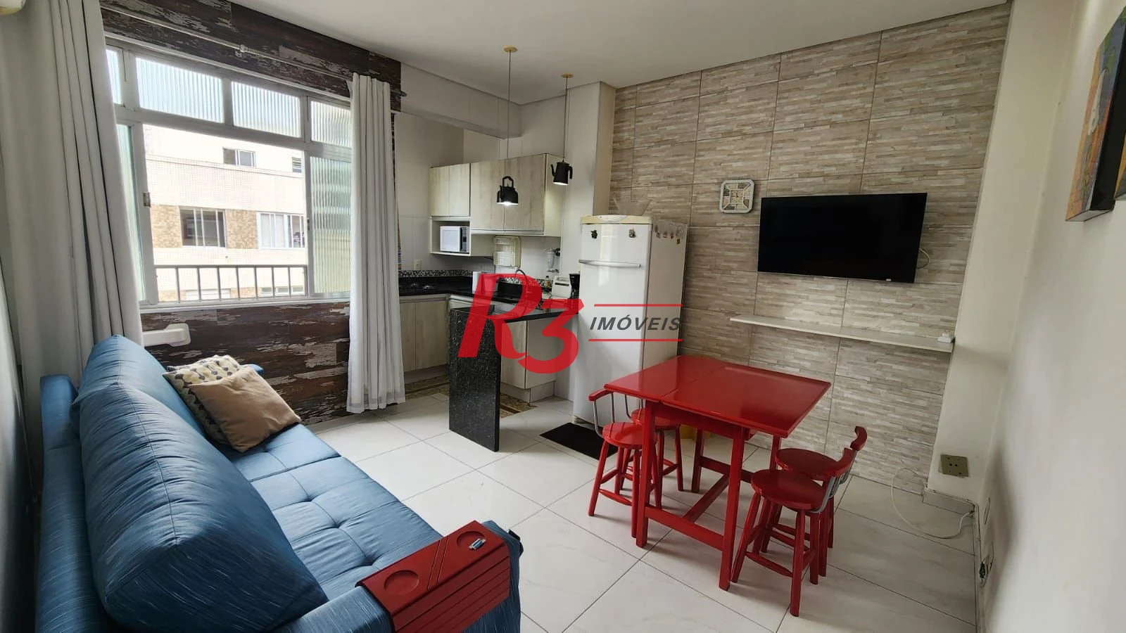 Apartamento com 1 dormitório, 42 m² - venda por R$ 480.000,00 ou aluguel por R$ 3.750,00/mês - Ponta da Praia - Santos/SP