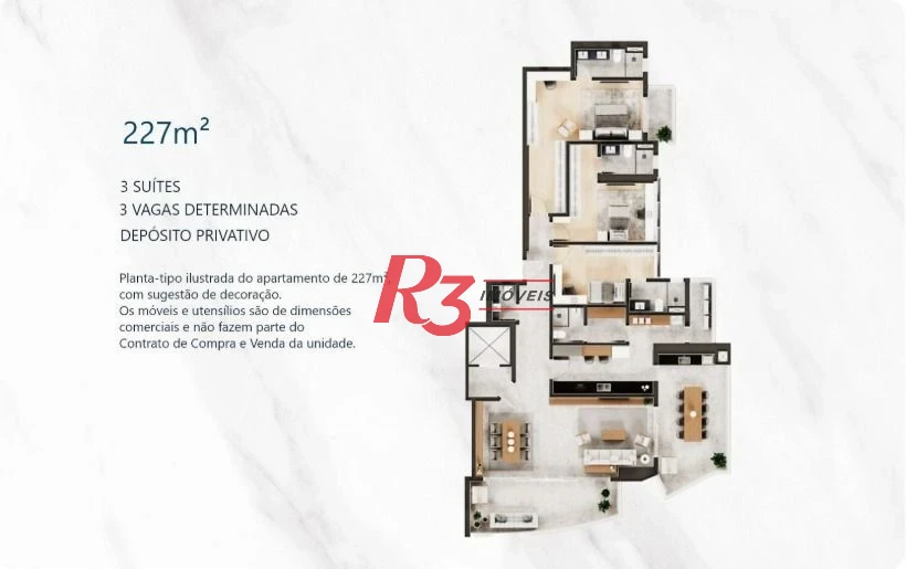 Apartamento com 3 suítes à venda, 227 m² por R$ 5.670.000 - Ponta da Praia - Santos/SP