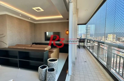 Apartamento com 3 dormitórios para alugar, 198 m² por R$ 16.000,00/mês - Gonzaga - Santos/SP