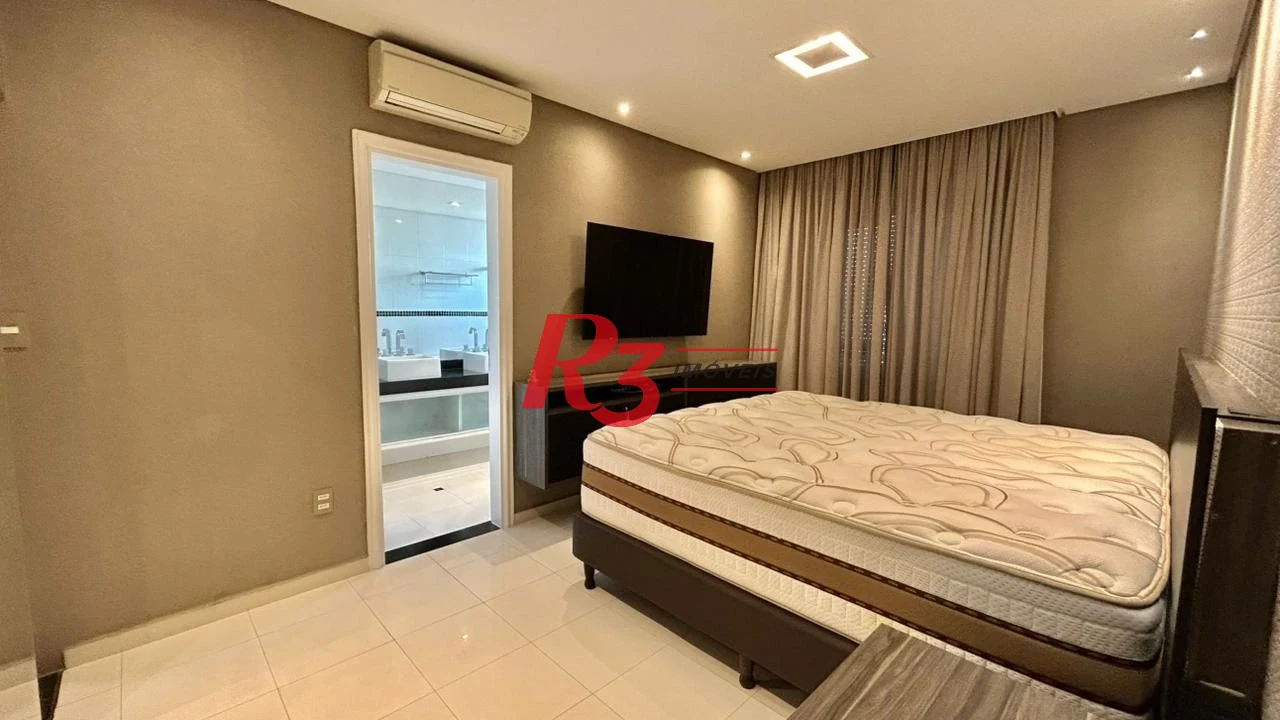Apartamento com 3 dormitórios para alugar, 198 m² por R$ 16.000,00/mês - Gonzaga - Santos/SP