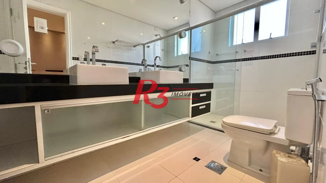 Apartamento com 3 dormitórios para alugar, 198 m² por R$ 16.000,00/mês - Gonzaga - Santos/SP