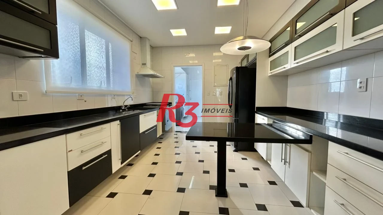Apartamento com 3 dormitórios para alugar, 198 m² por R$ 16.000,00/mês - Gonzaga - Santos/SP