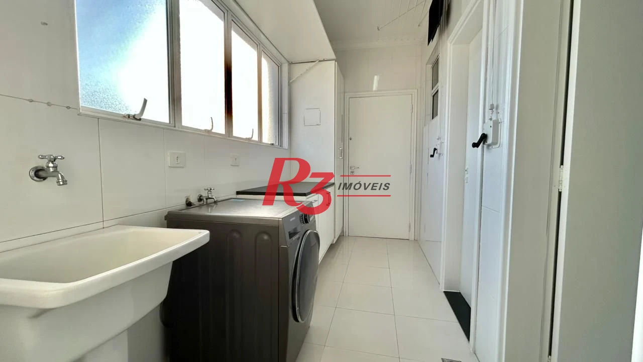Apartamento com 3 dormitórios para alugar, 198 m² por R$ 16.000,00/mês - Gonzaga - Santos/SP