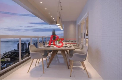 Apartamento com 3 dormitórios à venda, 218 m² por R$ 5.800.000,00 - Ponta da Praia - Santos/SP