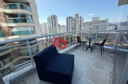 Flat com 1 dormitório à venda, 36 m² por R$ 583.000,00 - Gonzaga - Santos/SP