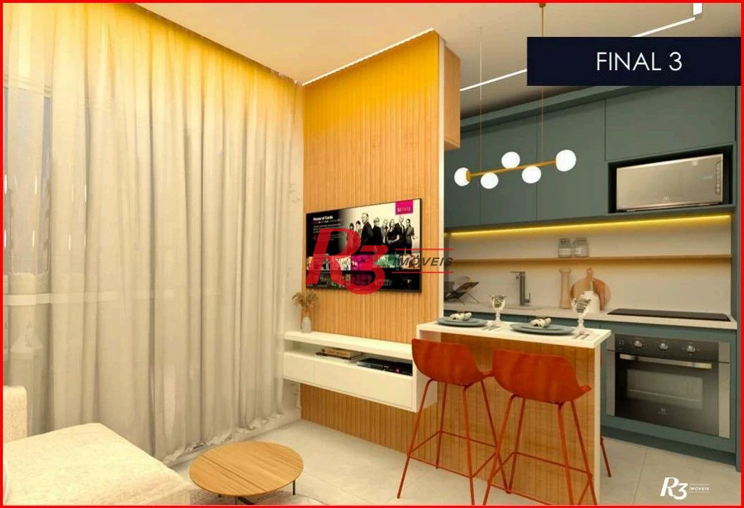 Apartamento à venda, 39 m² por R$ 342.000,00 - Aparecida - Santos/SP