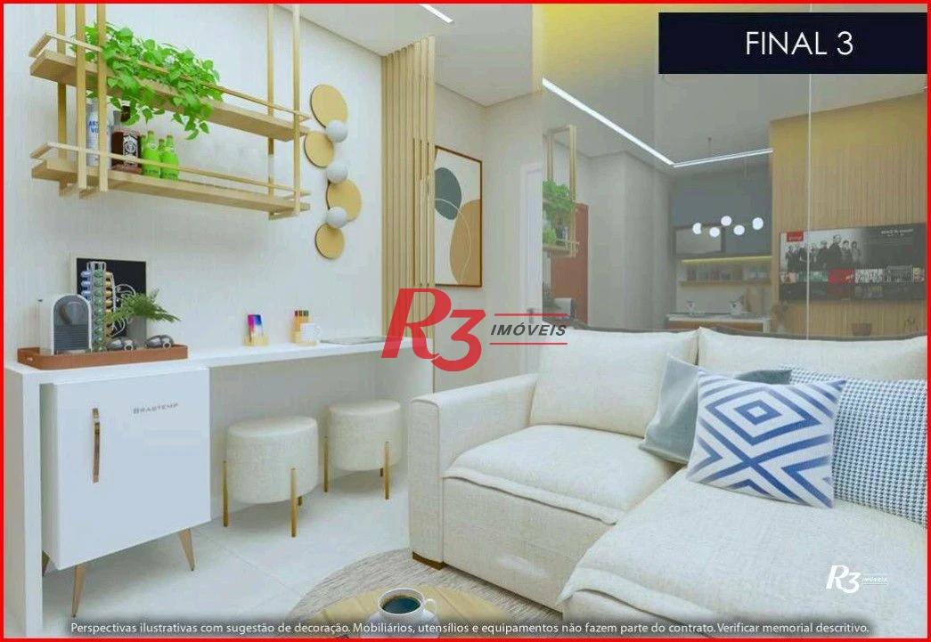 Apartamento à venda, 39 m² por R$ 342.000,00 - Aparecida - Santos/SP