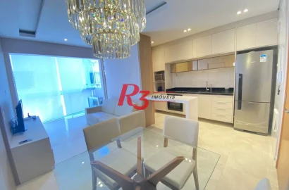 Apartamento com 1 dormitório para alugar, 45 m² por R$ 6.000,00/mês - Boqueirão - Santos/SP