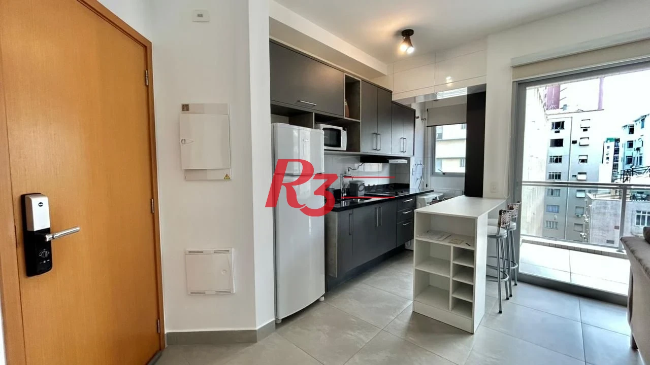 Apartamento com 1 dormitório para alugar, 45 m² por R$ 4.500,00/mês - Boqueirão - Santos/SP
