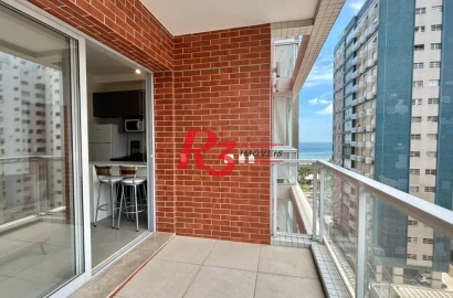 Apartamento com 1 dormitório para alugar, 45 m² por R$ 4.500,00/mês - Boqueirão - Santos/SP