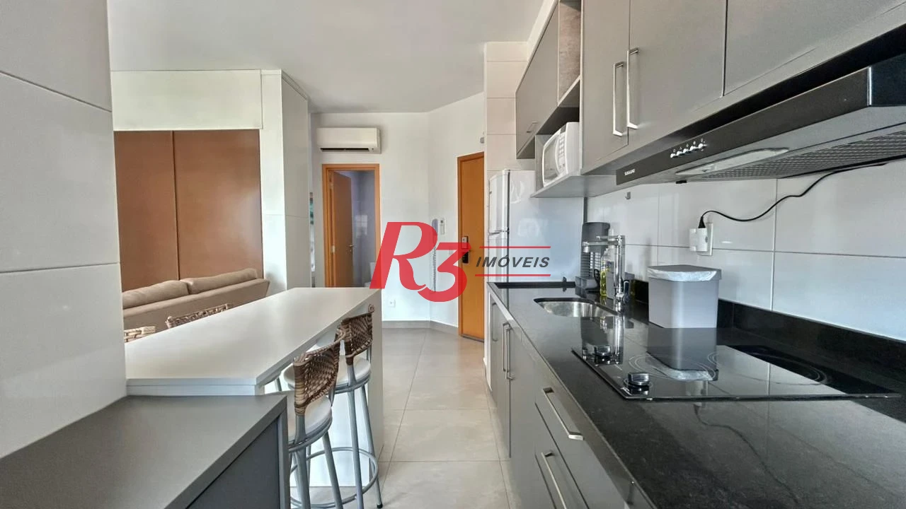 Apartamento com 1 dormitório para alugar, 45 m² por R$ 4.500,00/mês - Boqueirão - Santos/SP